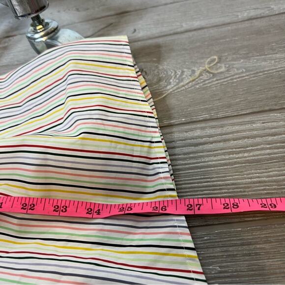 Crosby by Mollie Burch striped asymmetrical top tortoise button back sz M - Picture 4 of 8
